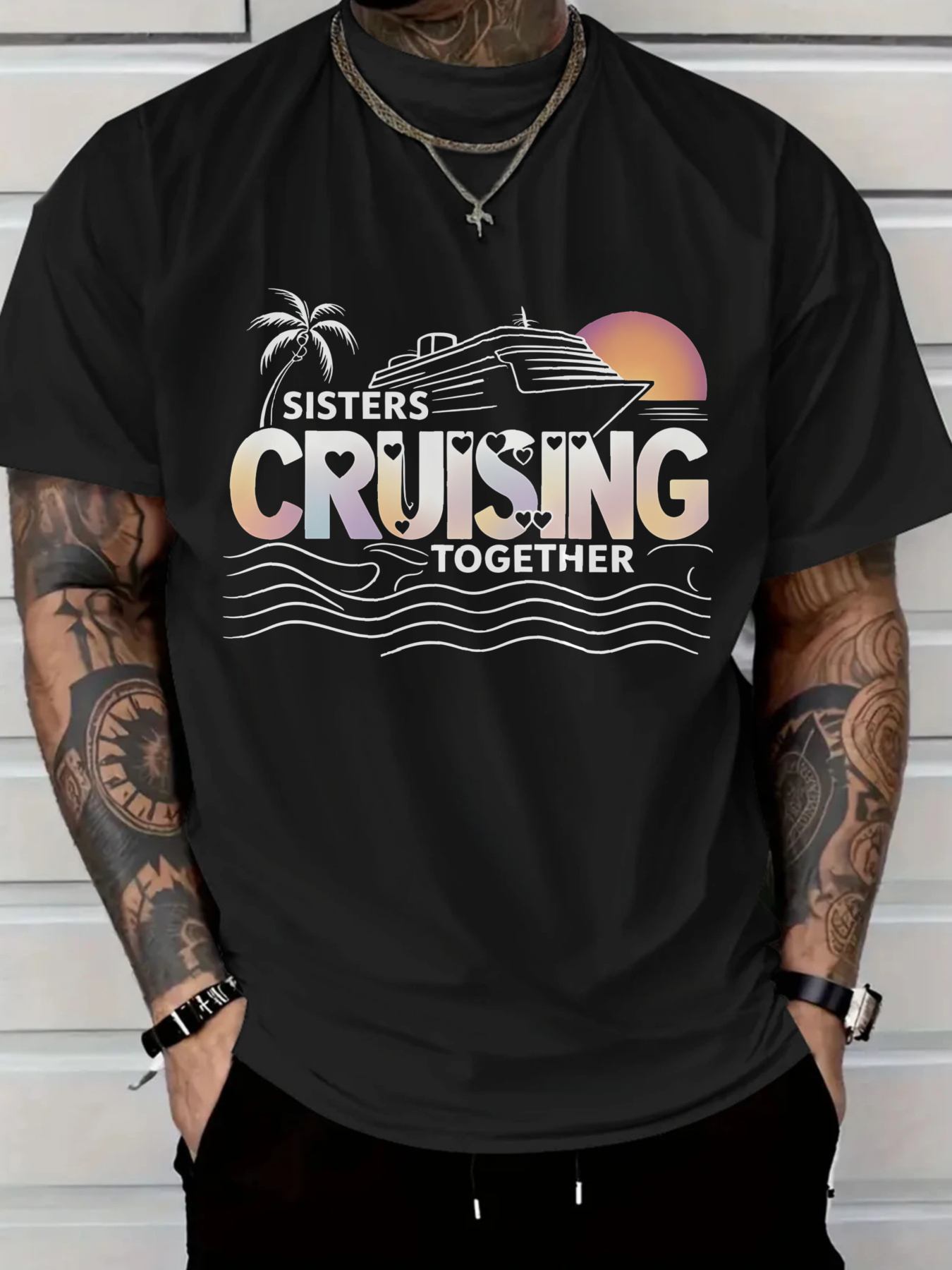 Tee Graphic Print - Men's Vacation T-Shirt Sisters Cruising Together