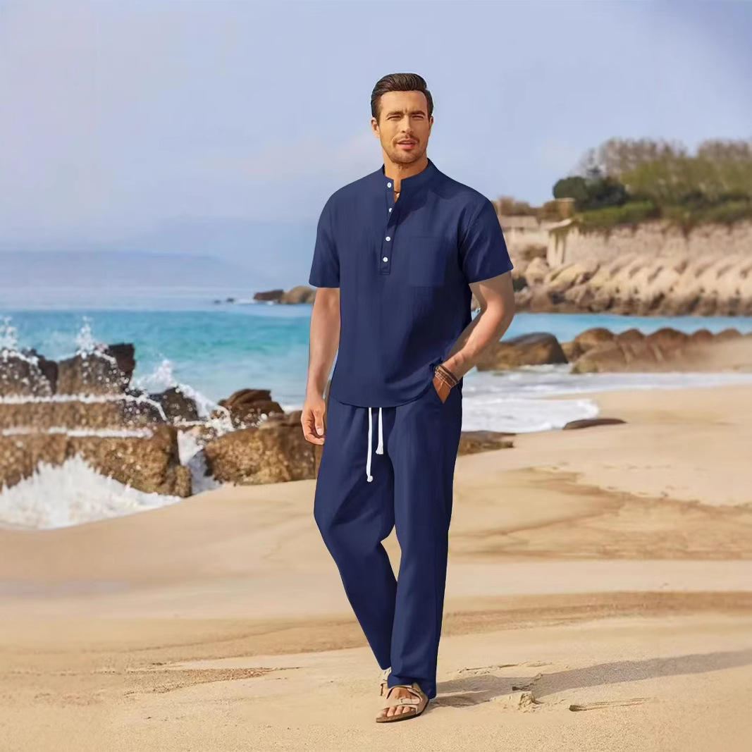 Loose Casual Cotton Linen Men' - Linen Shirt Breathable recension och pris