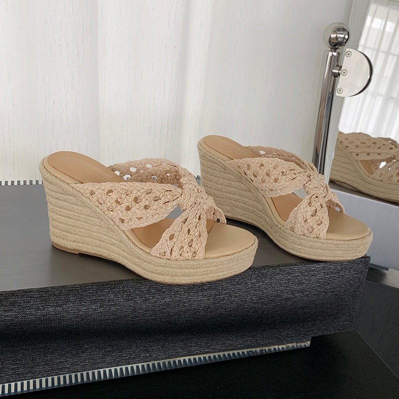 MKKHOU Women Woven Straw Wedge - Espadrille Slip On recension och pris