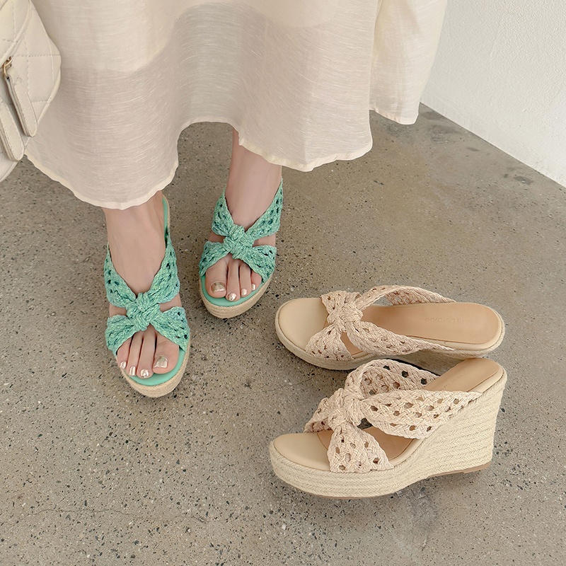 MKKHOU Women Woven Straw Wedge - Espadrille Slip On recension och pris