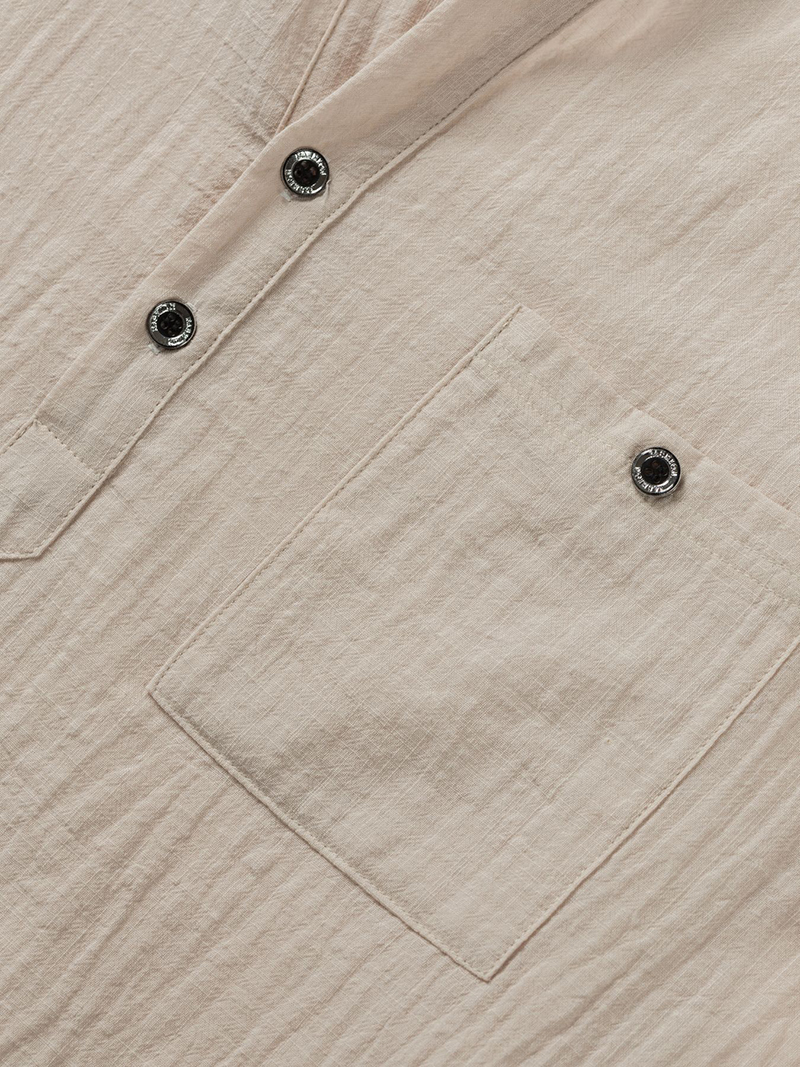 Men's Cotton Linen Henley Shir - Linen Shirt Breathable recension och pris