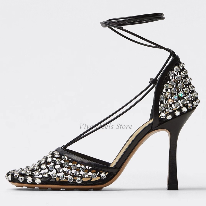 Square Toe Mesh Dimaond Lace u - Casual Sandal Leather recension och pris