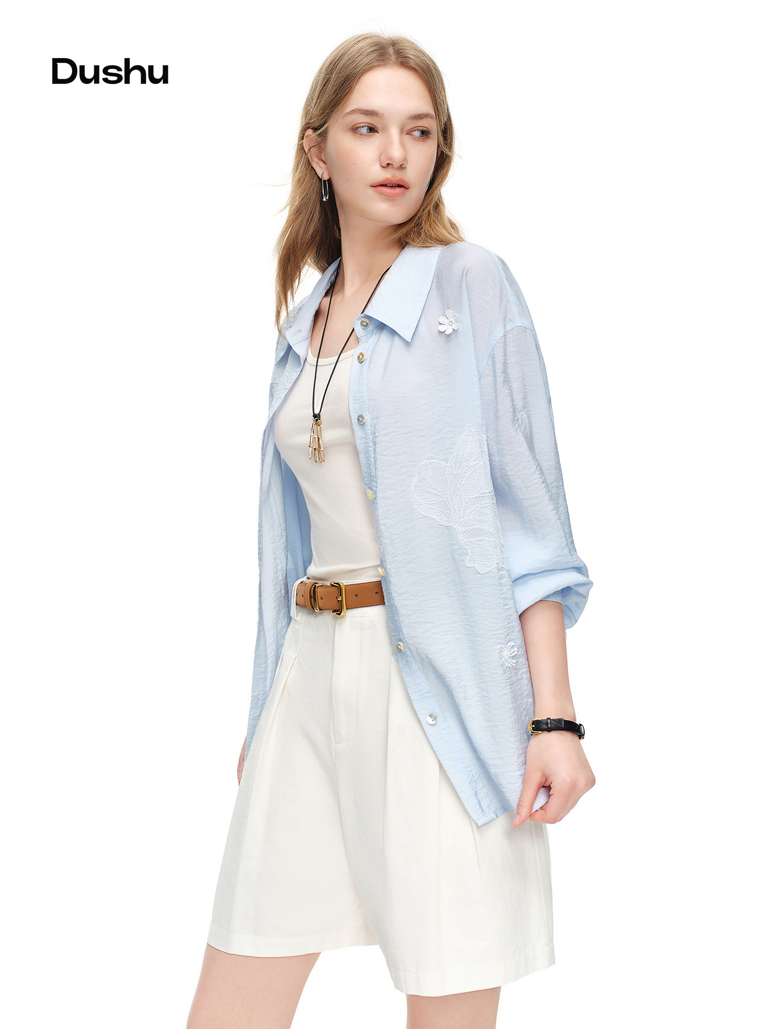 DUSHU 2026 Summer Women's Ligh - Resort Shirt Floral recension och pris
