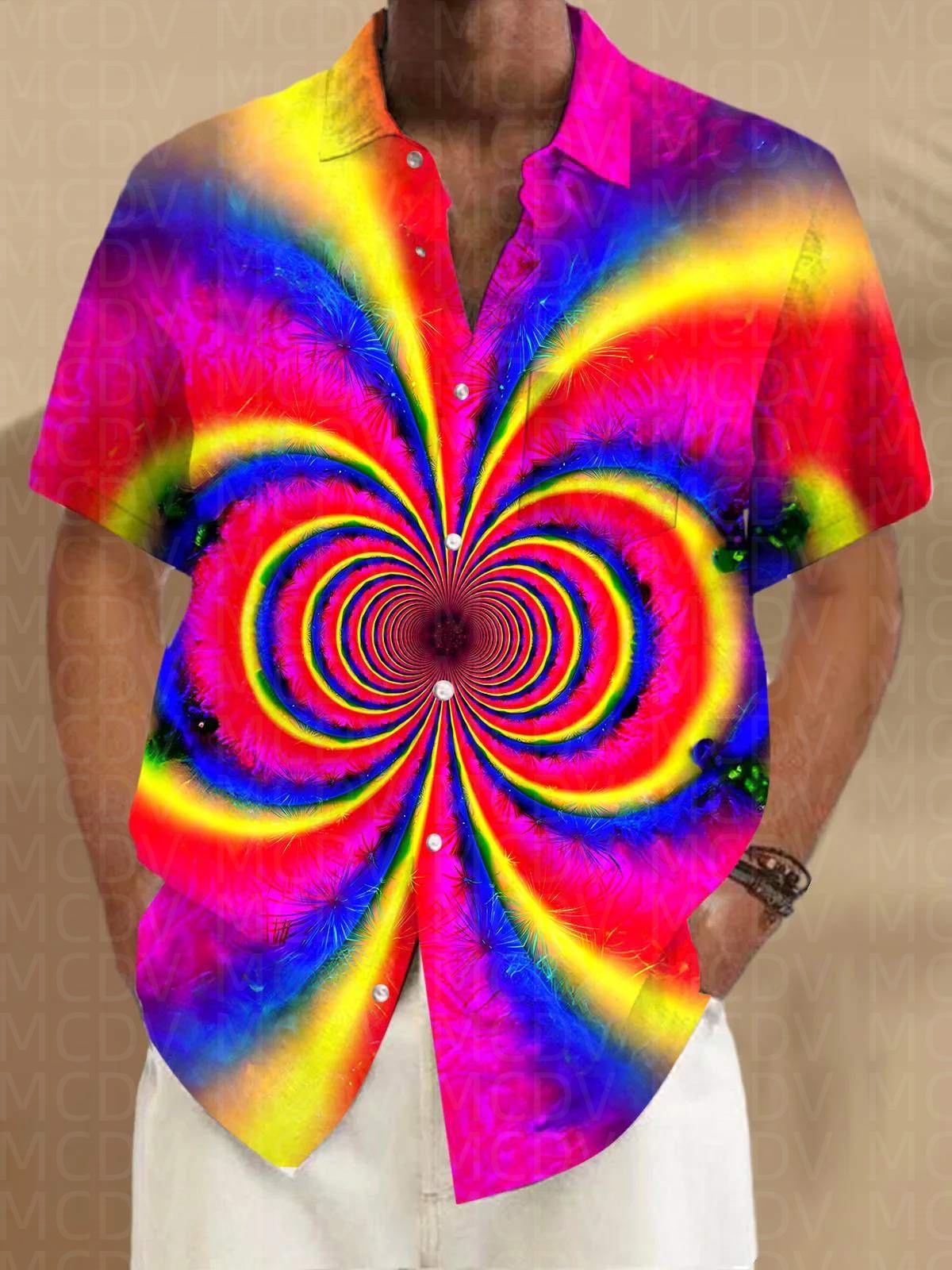 Star Pattern Style Men's Hawai - Shirt Camp Collar recension och pris