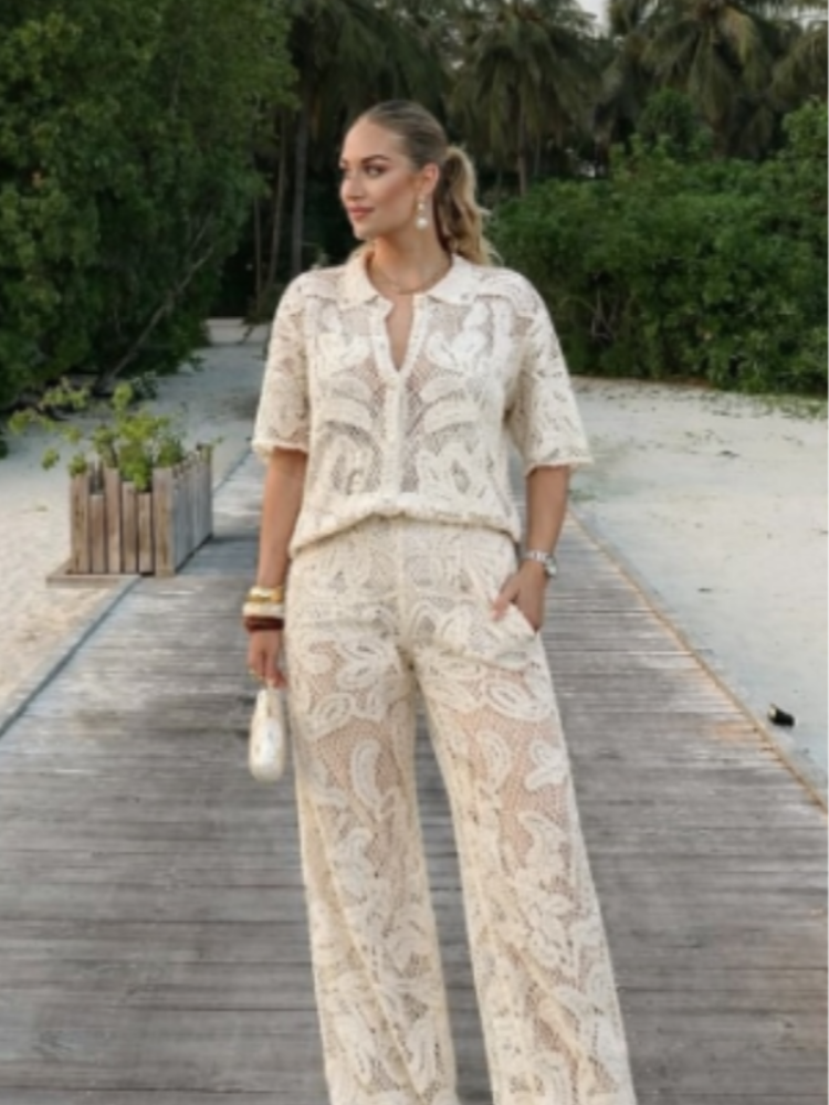 Women's Stylish 2 Piece Set Cr - Resort Shirt Floral recension och pris