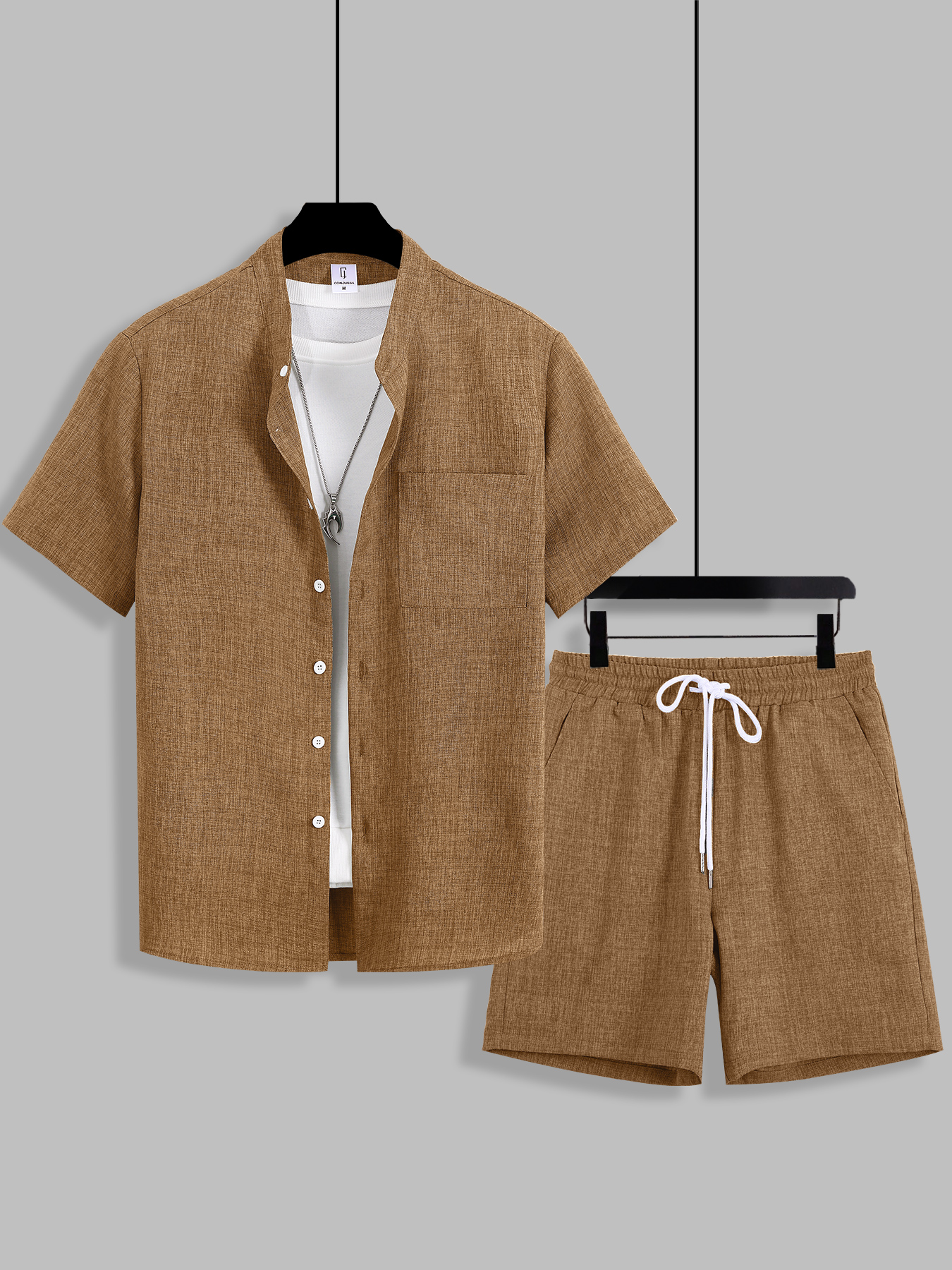 Summer Men's Cotton Linen Text - Linen Shirt Breathable recension och pris