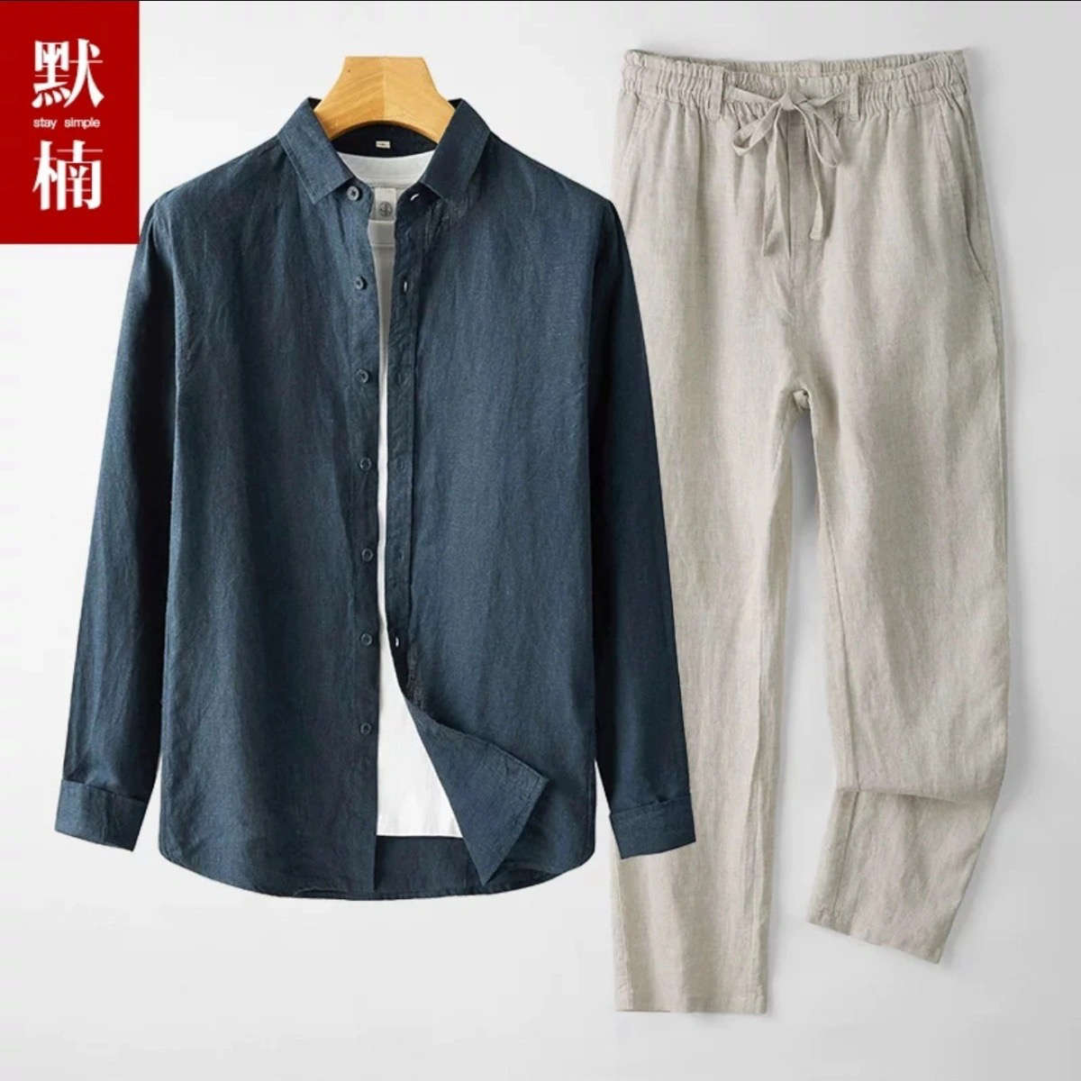 Spring New Men's Cotton Linen  - Linen Shirt Breathable recension och pris