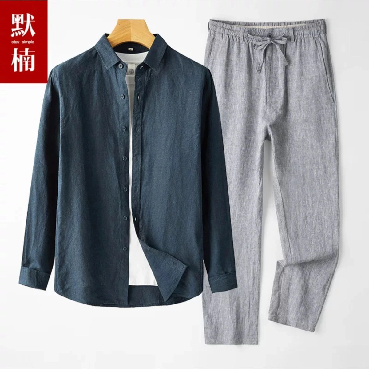 Spring New Men's Cotton Linen  - Linen Shirt Breathable recension och pris