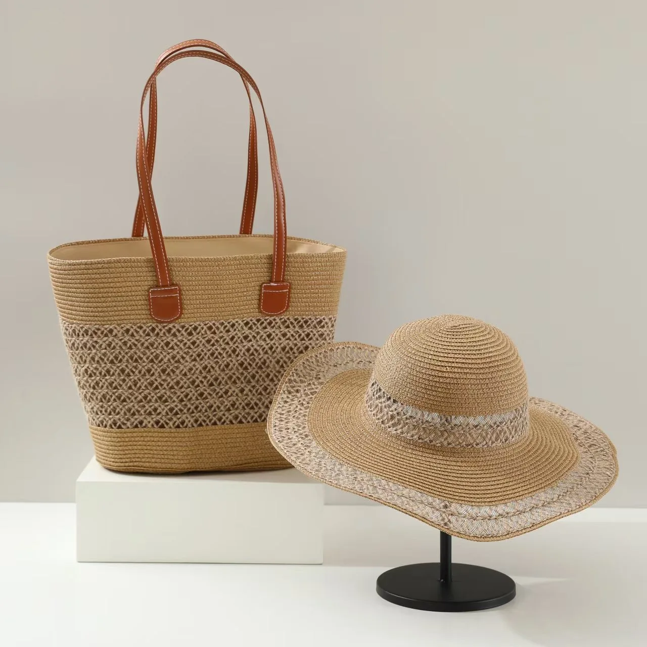 Large Capacity Straw Woven Bag - Bucket Hat Straw recension och pris