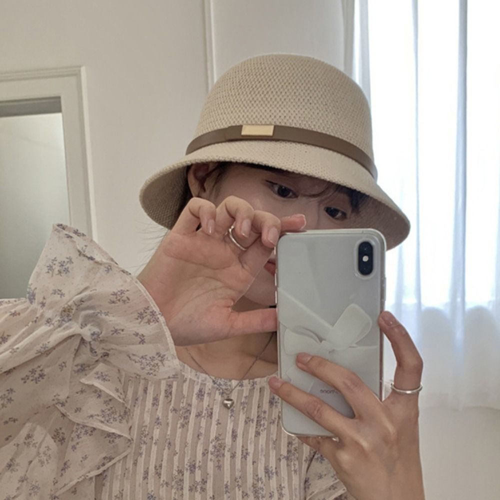 Korean PU Leather Belt Women S - Bucket Hat Straw recension och pris