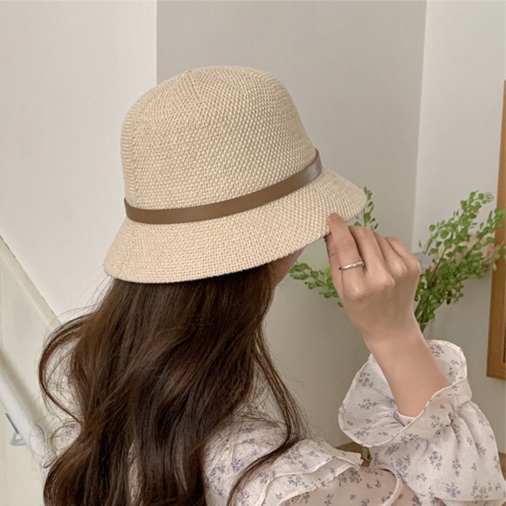 Korean PU Leather Belt Women S - Bucket Hat Straw recension och pris