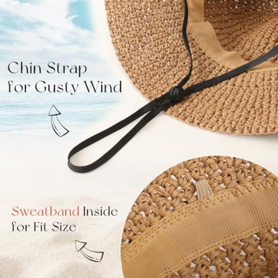 Beach Sun Hats for Women, Stra - Packable Hat Nylon recension och pris