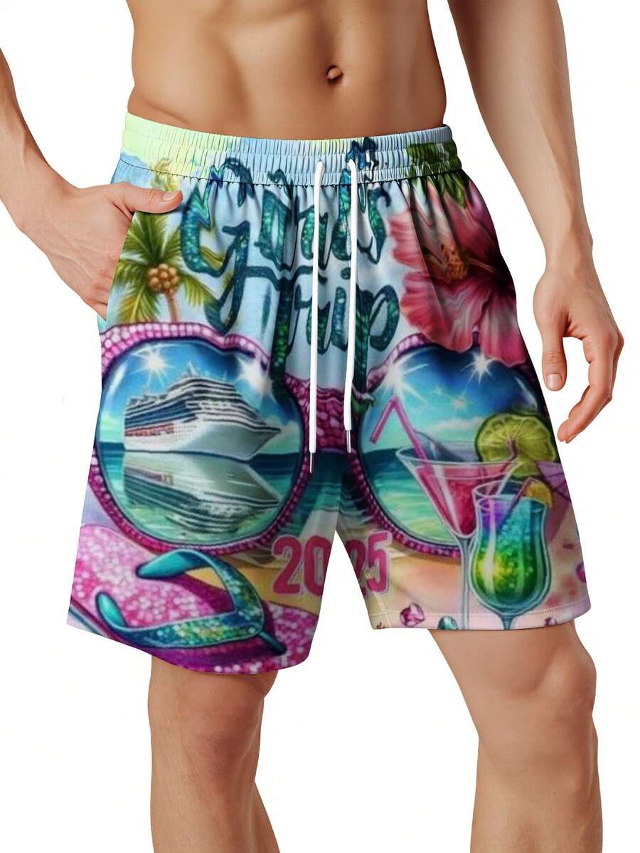 Mens Beach Swim Trunks 3D Prin - Swim Trunk Quick Dry recension och pris