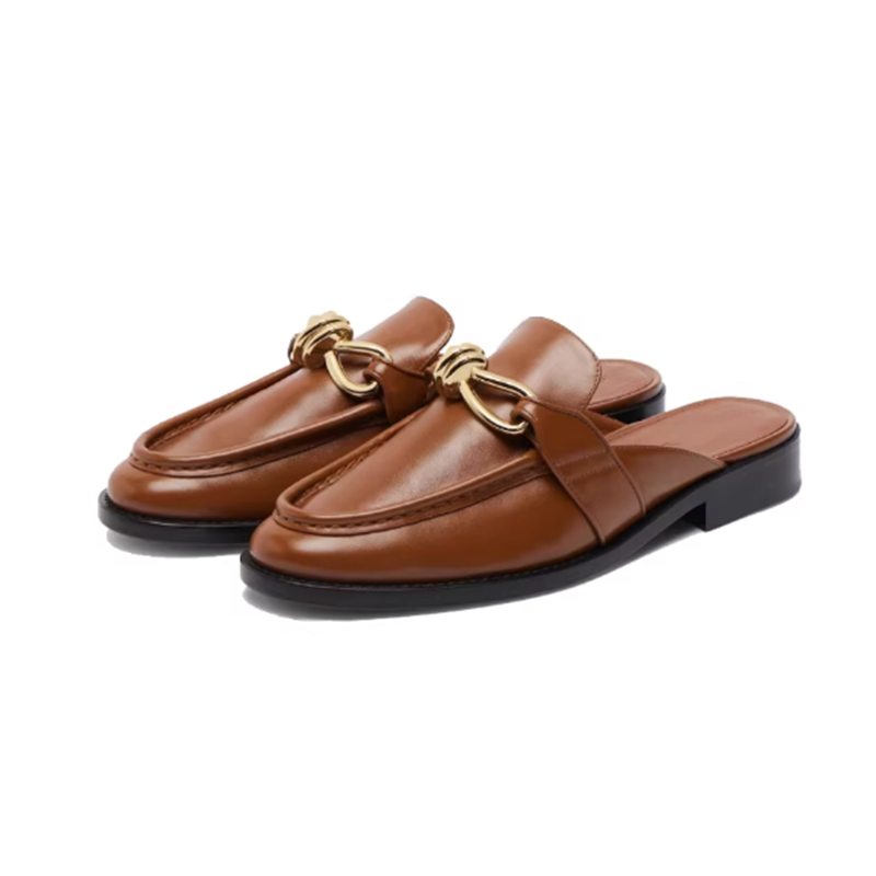 Metal Buckle Half Slippers For - Flip Flop Leather Men recension och pris