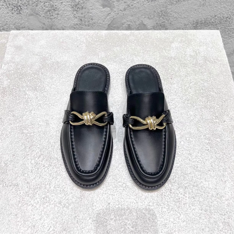 Metal Buckle Half Slippers For - Flip Flop Leather Men recension och pris