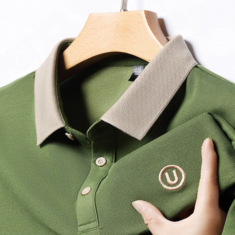 2024 Men's New Embroidered Cot - Polo Shirt Pique recension och pris