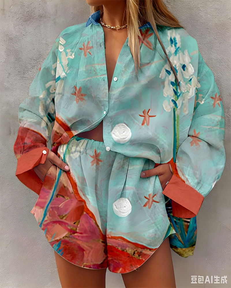 Hawaii Summer Fashion Long Sle - Resort Shirt Floral recension och pris