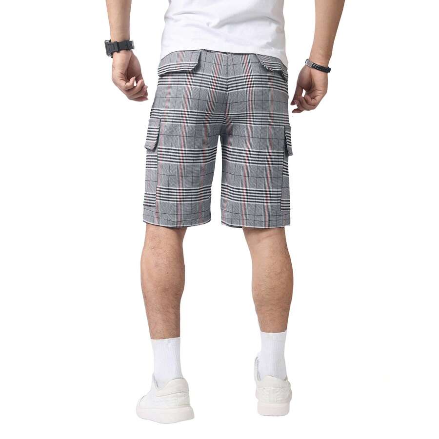 Mens Slim Fit Stretch Plaid Dr - Shorts Chino Slim recension och pris