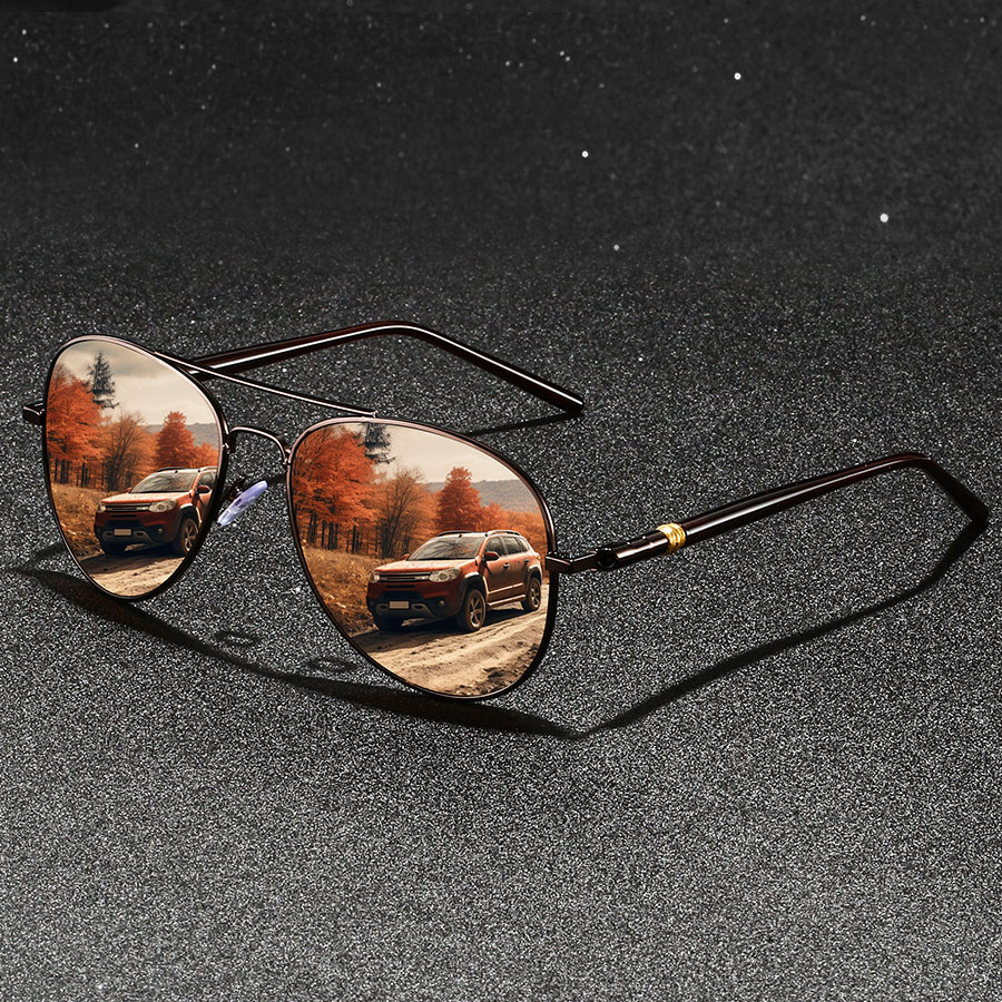 Fashion Vintage Metal rotundit - Sunglasses Aviator Polarized recension och pris
