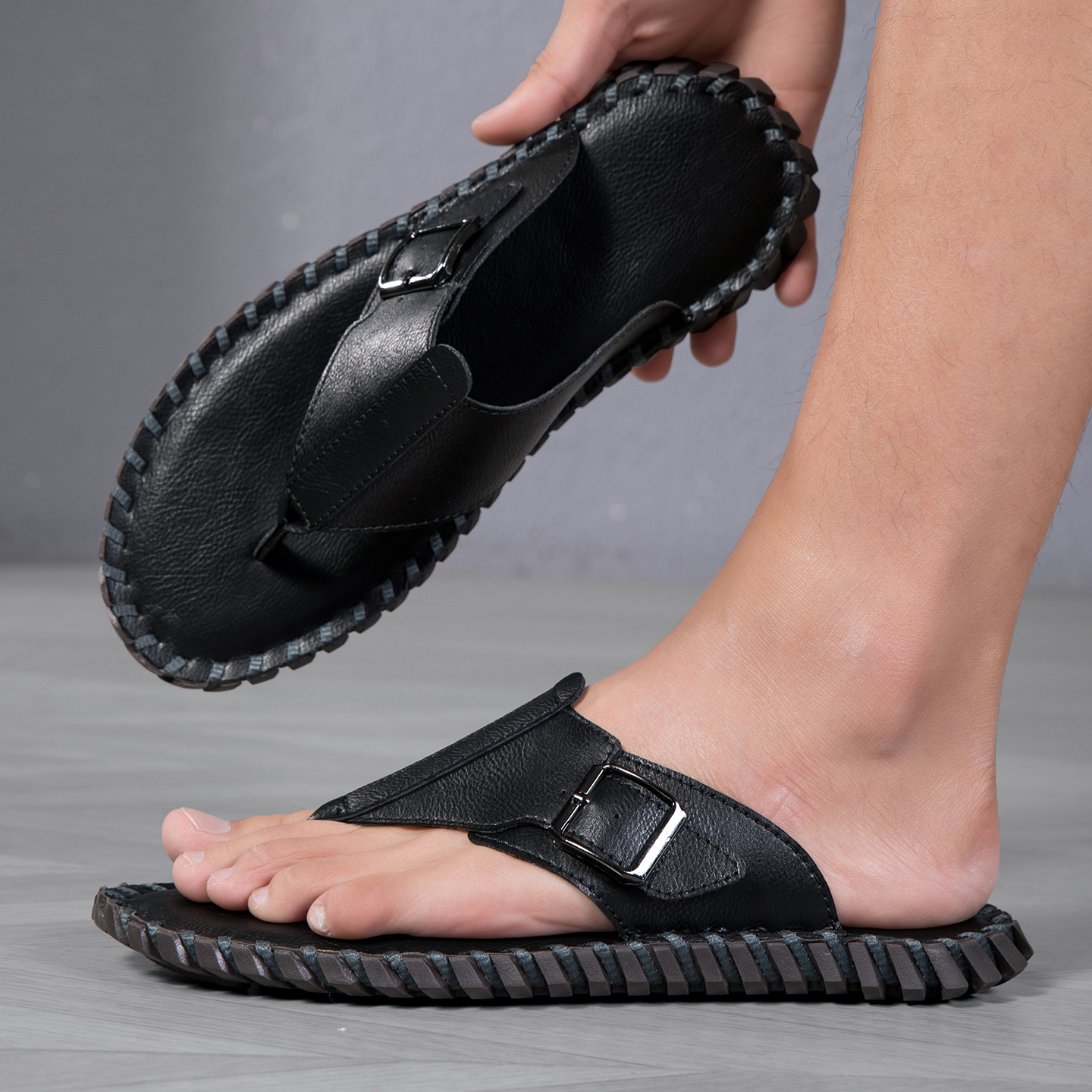 2026 Summer New Men's Plus Siz - Flip Flop Leather Men recension och pris