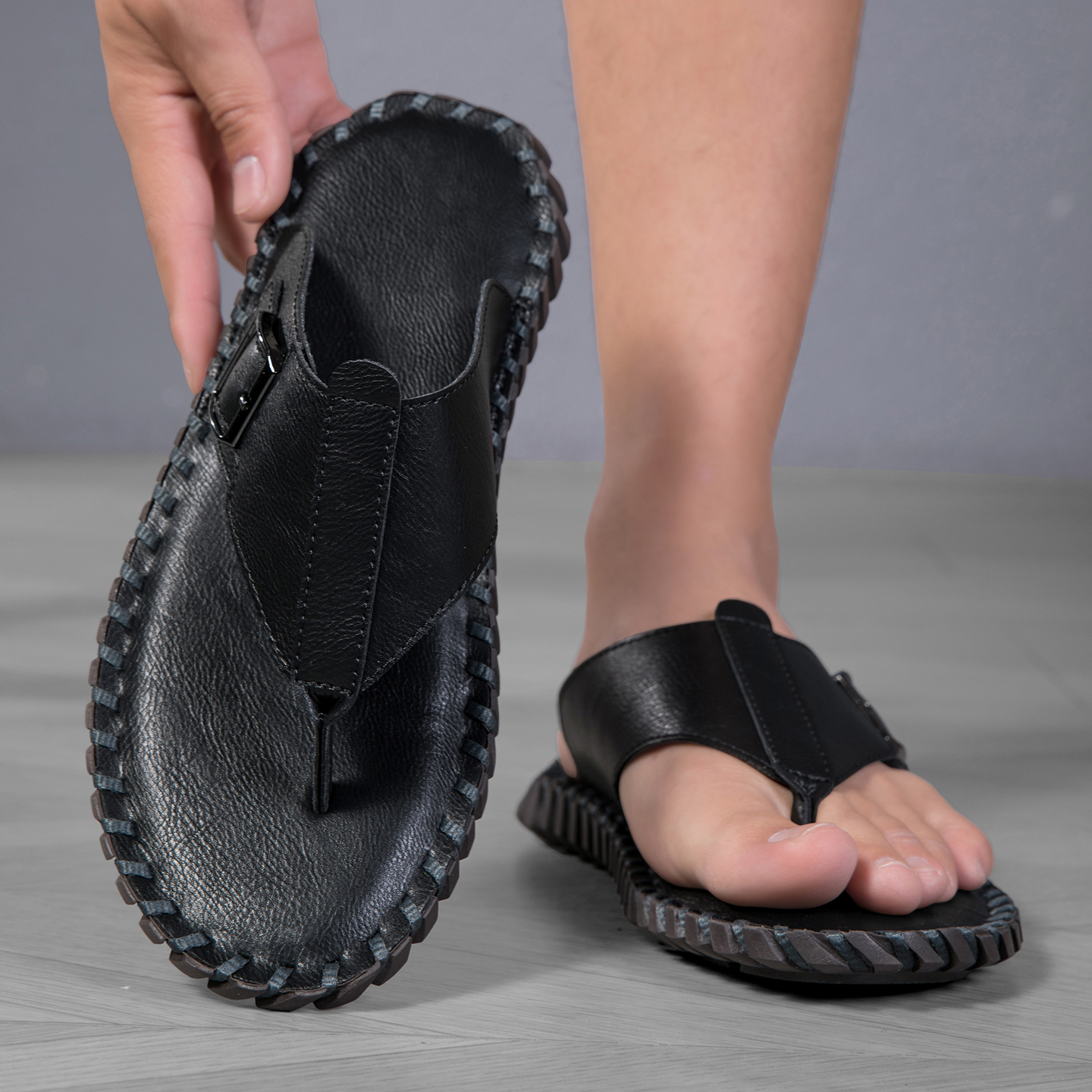 2026 Summer New Men's Plus Siz - Flip Flop Leather Men recension och pris