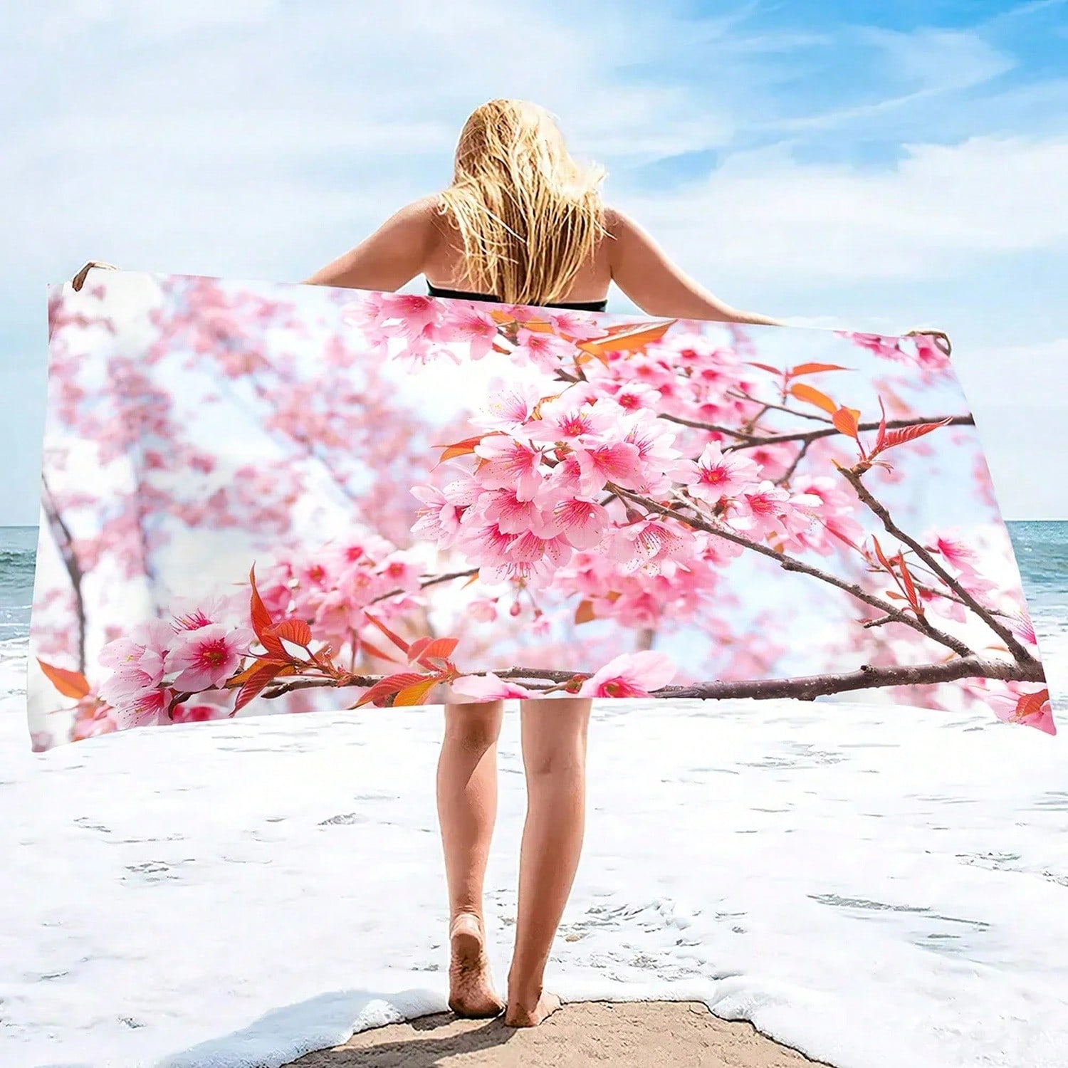 Pink Ry Bloms Sand Free Beach  - Beach Towel Large recension och pris