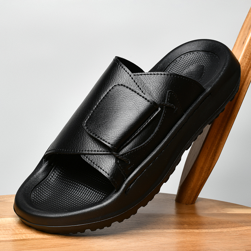 Leather Men's Slippers Slides  - Flip Flop Leather Men recension och pris