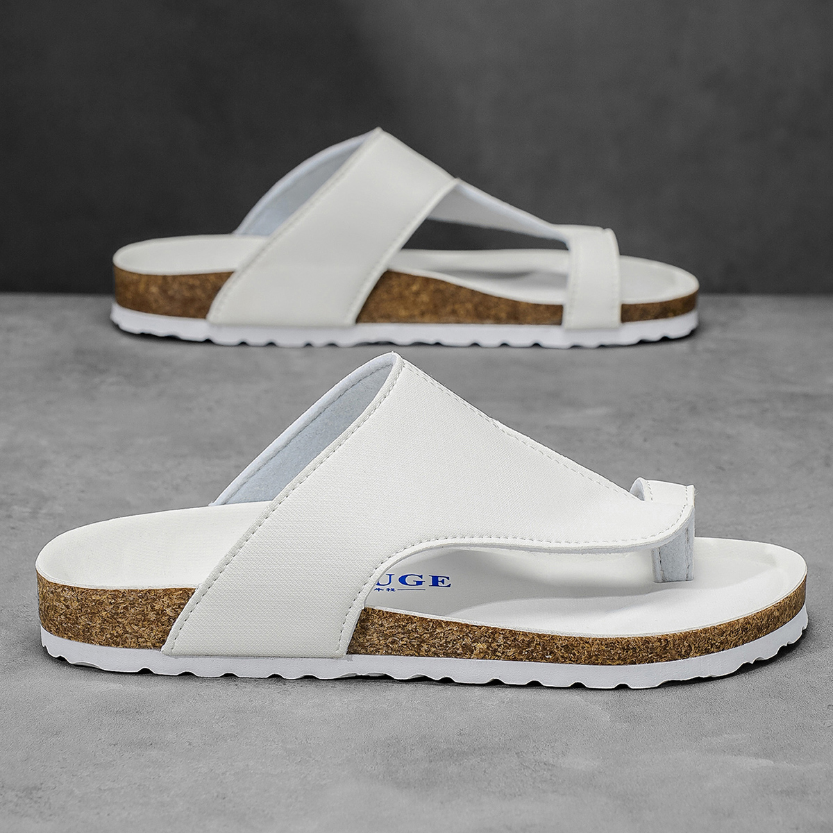 Big Size 48 49 Cork Slippers M - Flip Flop Leather Men recension och pris