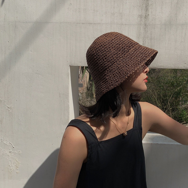 Foldable Handmade Woven Bucket - Bucket Hat Straw recension och pris
