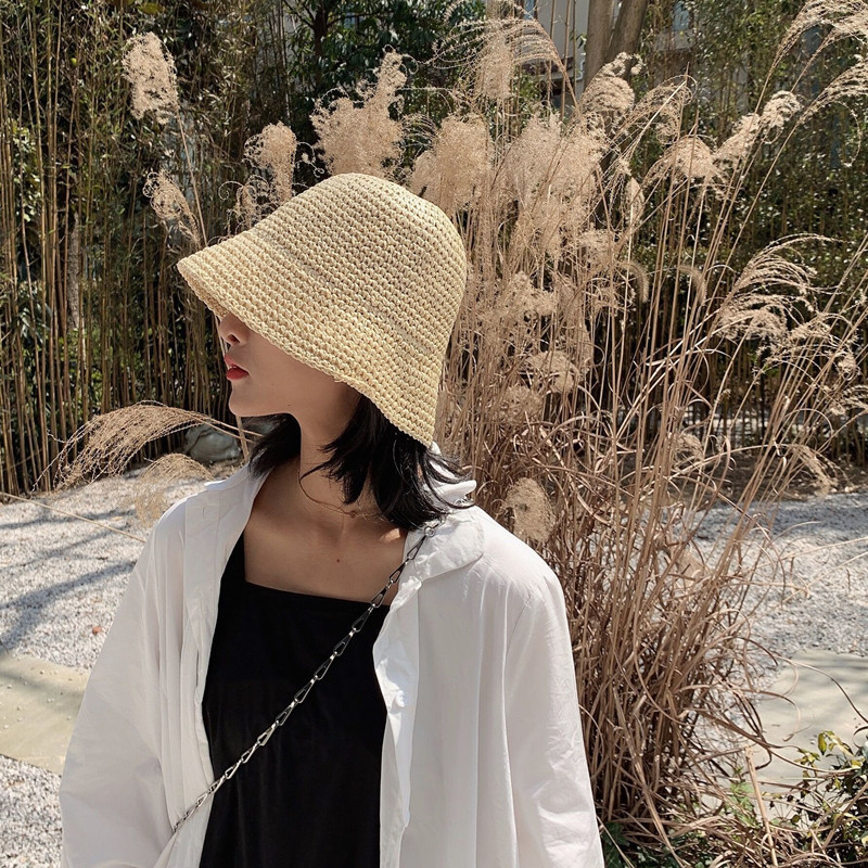 Foldable Handmade Woven Bucket - Bucket Hat Straw recension och pris