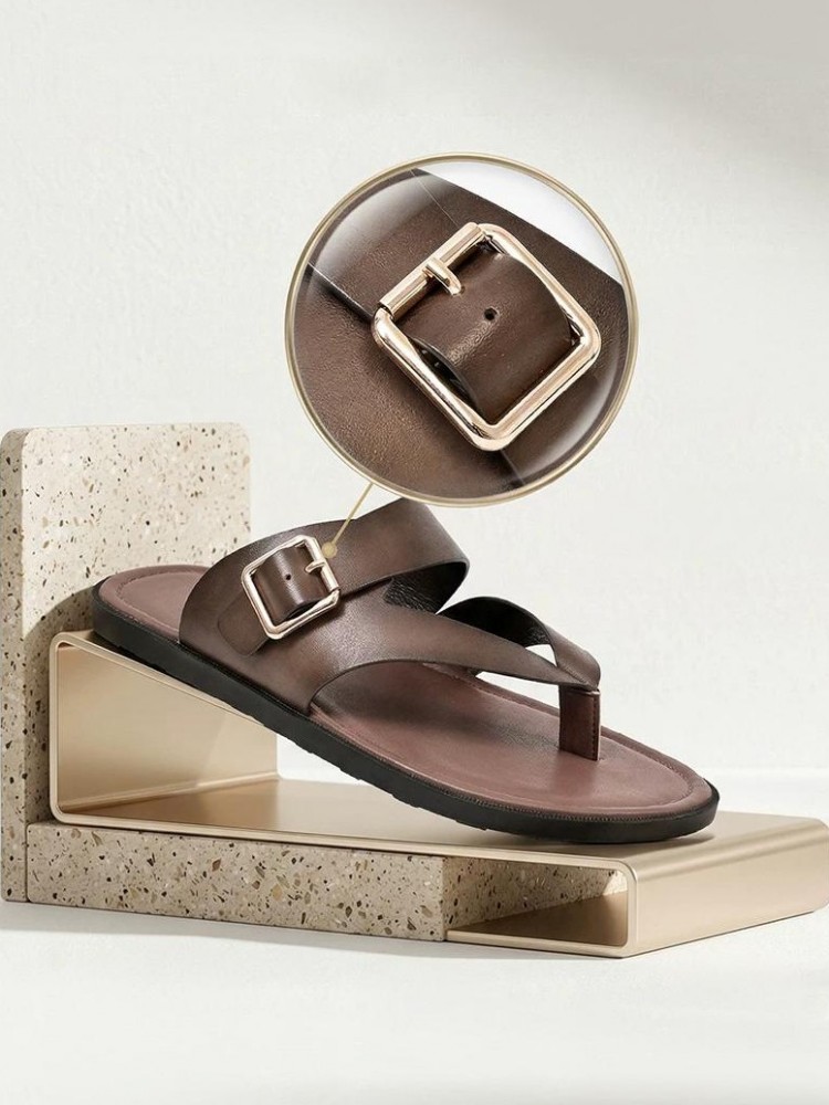 Outside Summer Mens Flat Shoes - Flip Flop Leather Men recension och pris