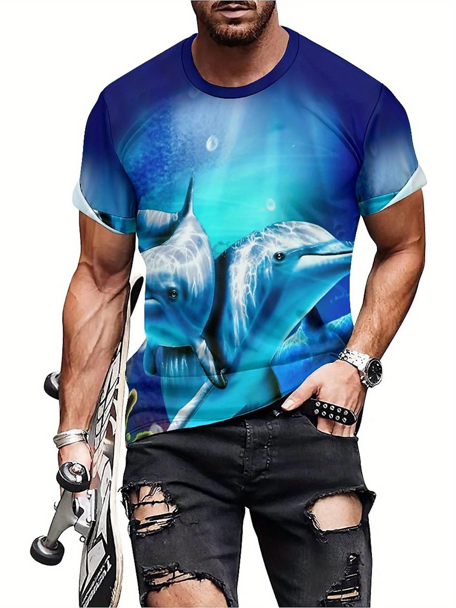 Men'S Ocean Animal Dolphin Pri - Tee Graphic Print recension och pris