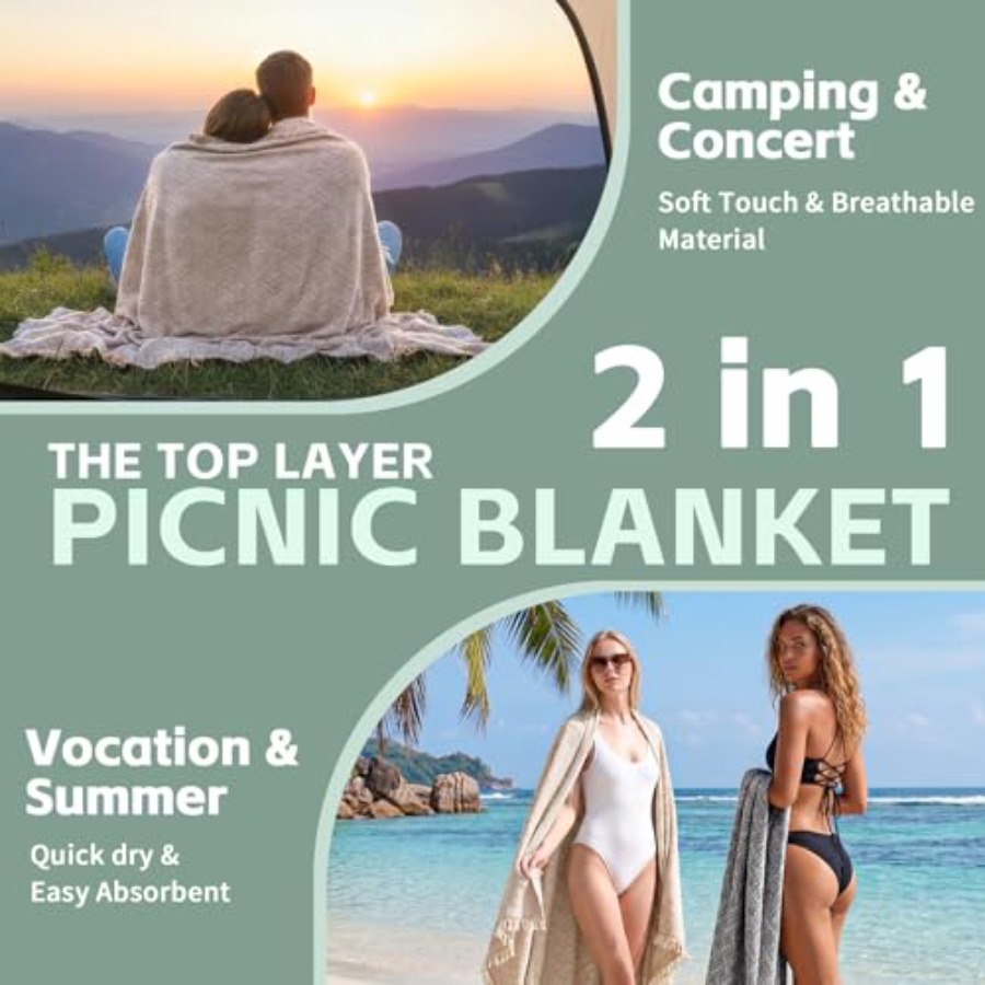 2 in 1 Extra Large Boho Beach  - Beach Towel Large recension och pris