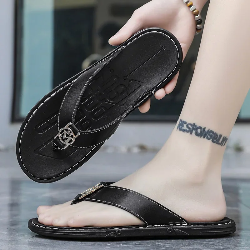 Men's Flip-flops Solid Color w - Flip Flop Leather Men recension och pris