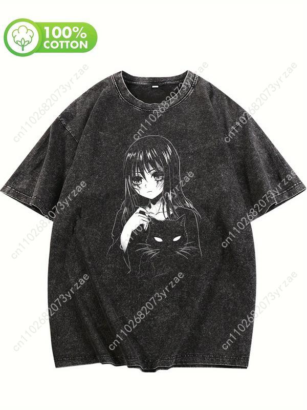 Black Cat Patterns Retro Tshir - Linen Shirt Breathable recension och pris