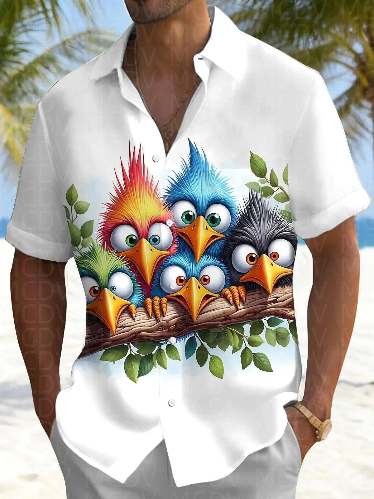 Bird Pattern Men's Hawaiian Sh - Shirt Camp Collar recension och pris