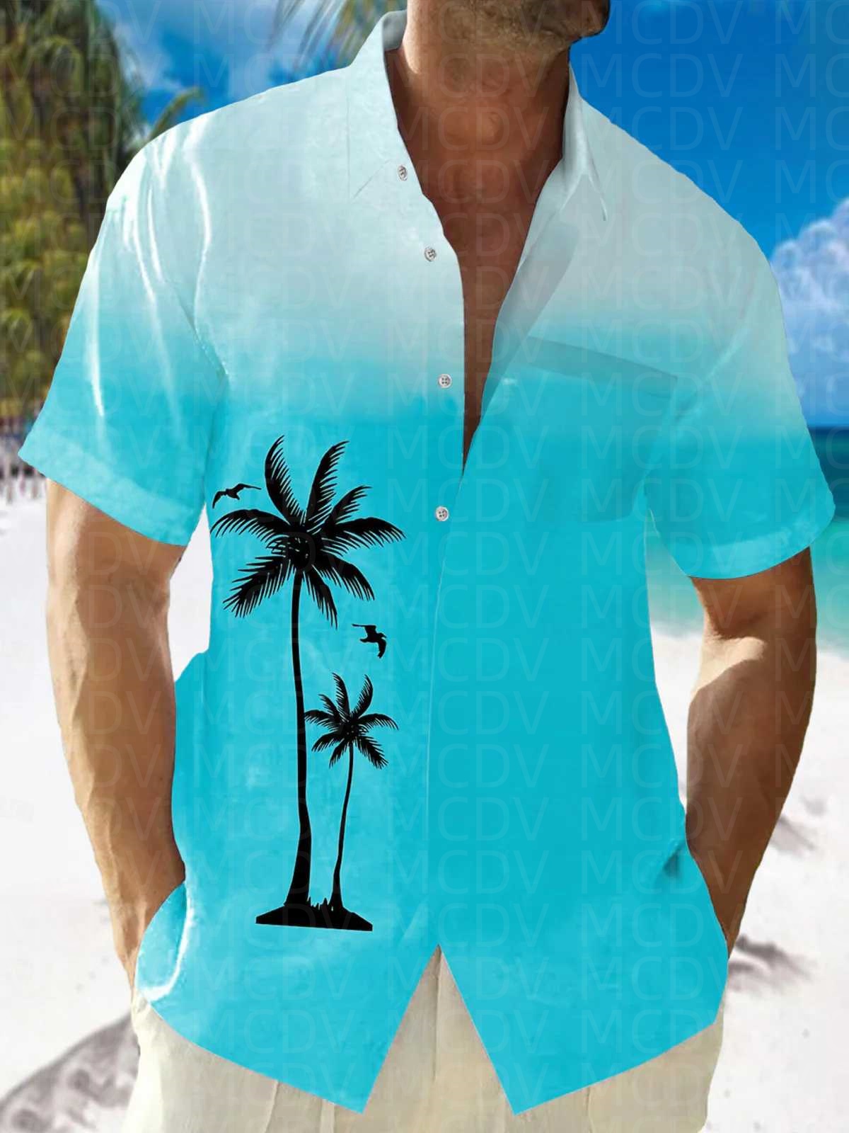 Floar Pattern Men's Hawaiian S - Shirt Camp Collar recension och pris