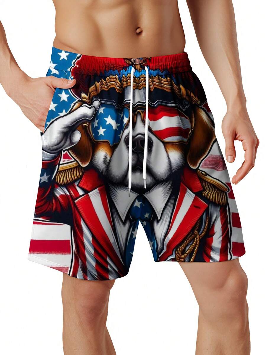 Patriotic Dog American Flag Sw - Swim Trunk Quick Dry recension och pris
