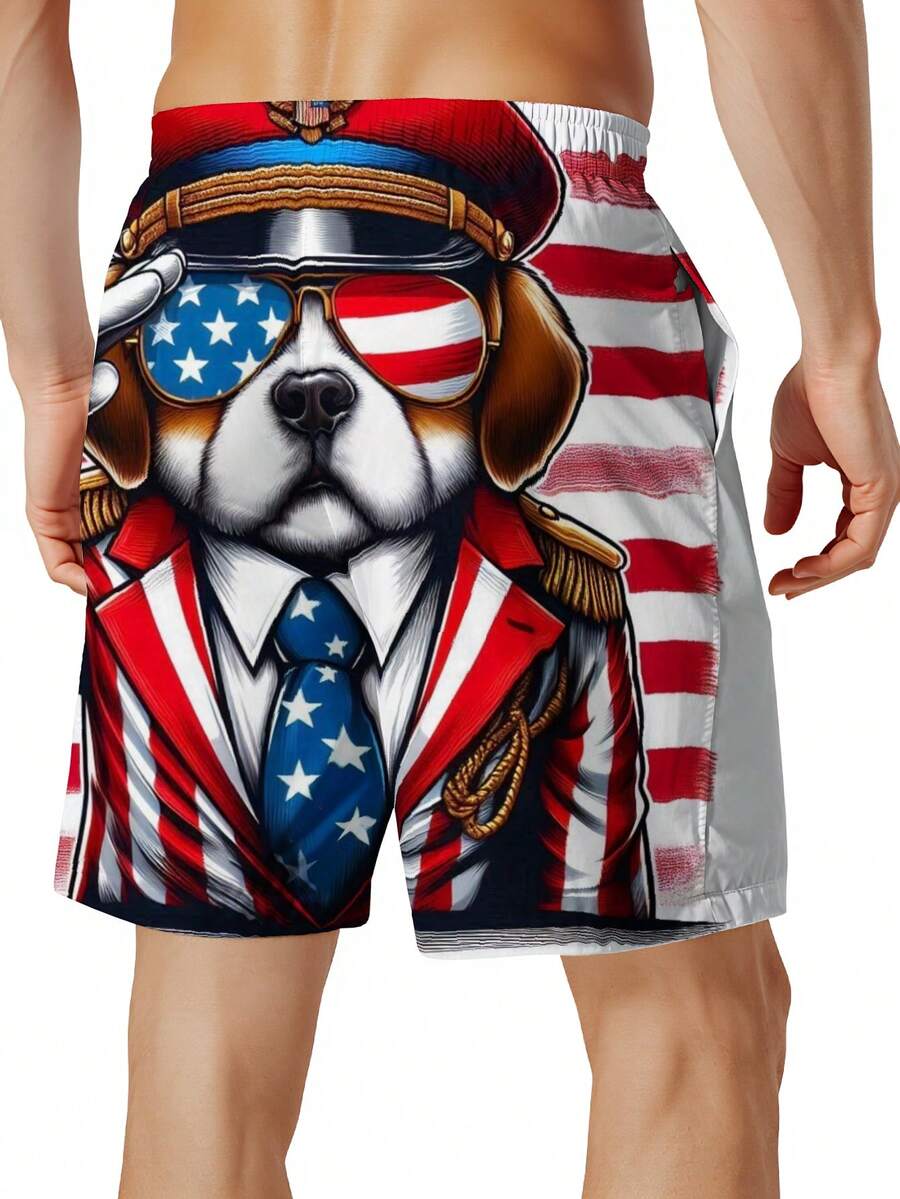 Patriotic Dog American Flag Sw - Swim Trunk Quick Dry recension och pris
