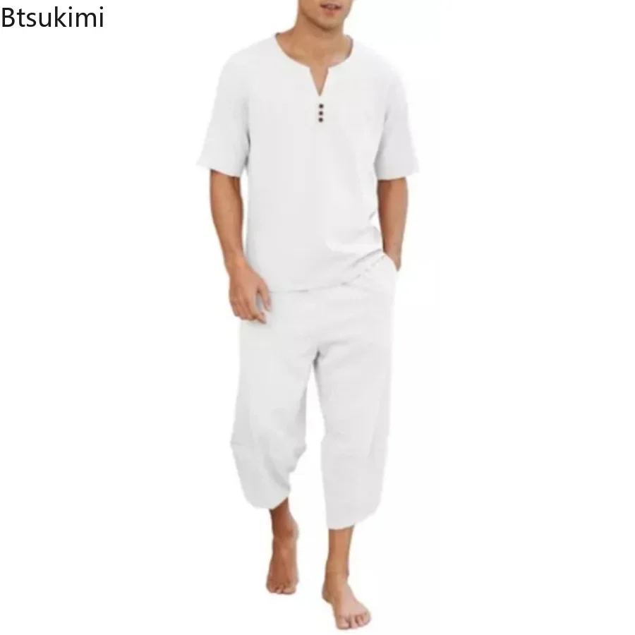 2026 Men's Hip Hop Cotton Line - Short Linen Drawstring recension och pris