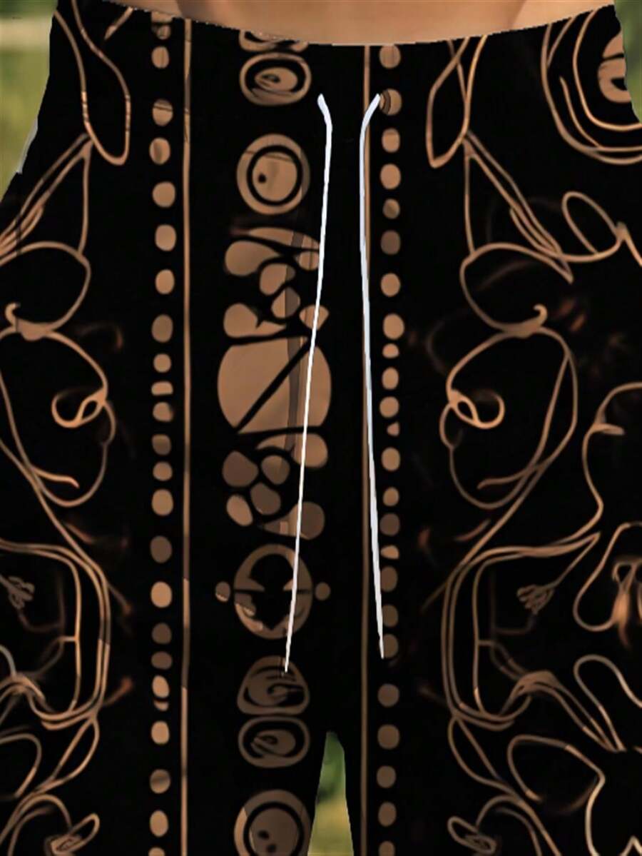 Mens Abstract Geometric Print  - Swim Trunk Quick Dry recension och pris