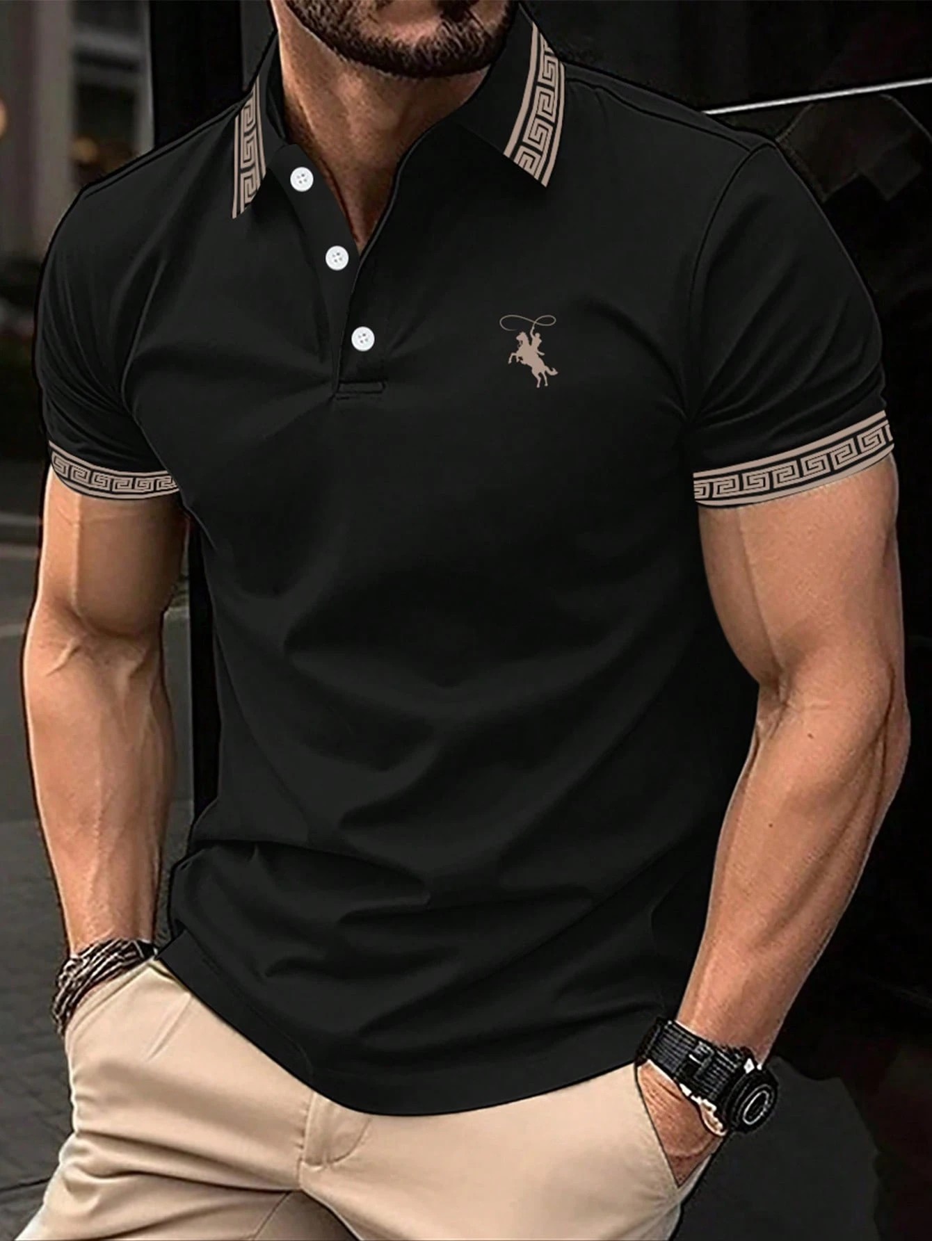 The new men's short-sleeved PO - Polo Shirt Pique recension och pris